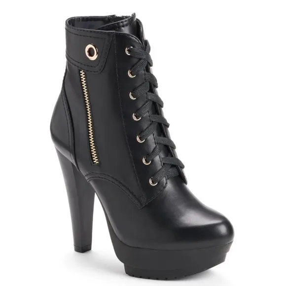 Jennifer Lopez Lace-Up Platform Ankle Boots