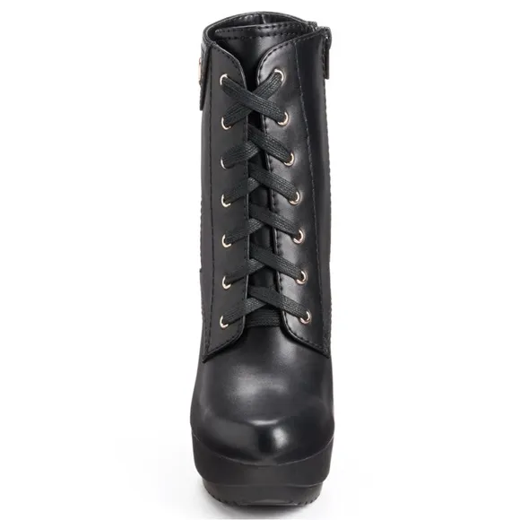 Jennifer Lopez Lace-Up Platform Ankle Boots