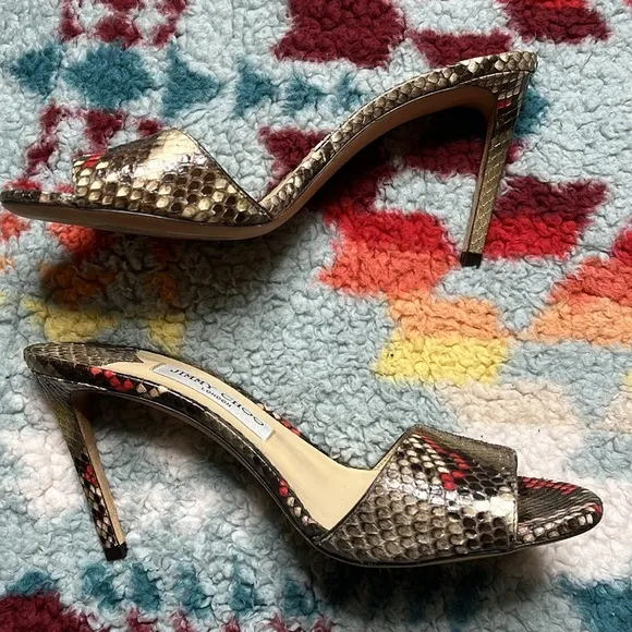Jimmy Choo Stacey snakeskin slide sandals