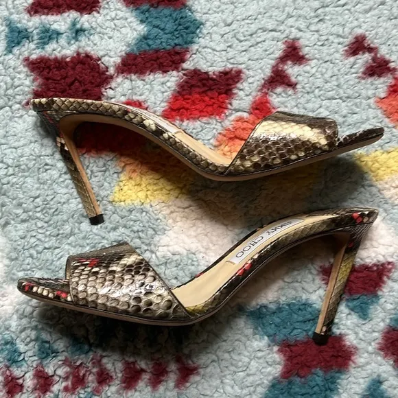 Jimmy Choo Stacey snakeskin slide sandals