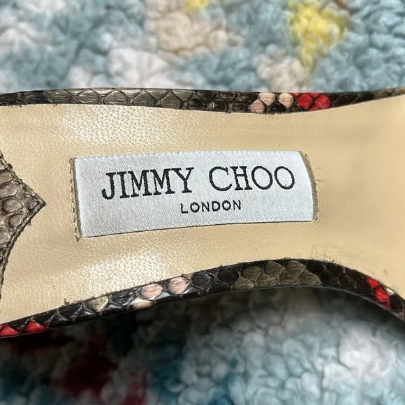 Jimmy Choo Stacey snakeskin slide sandals