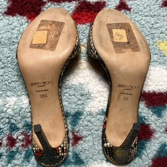Jimmy Choo Stacey snakeskin slide sandals