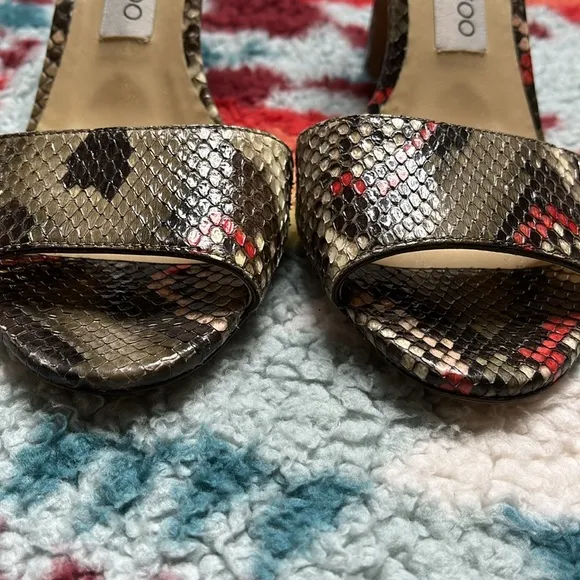Jimmy Choo Stacey snakeskin slide sandals