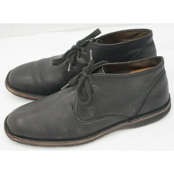 John Varvatos Chukka Ankle Boots Black Leather Men's 10