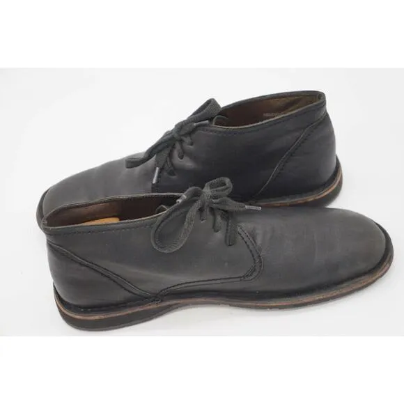 John Varvatos Chukka Ankle Boots Black Leather Men's 10