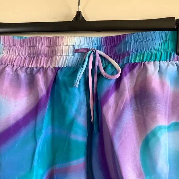 Johnny Was Merida Marble Drawstring Silk Short SZ XL