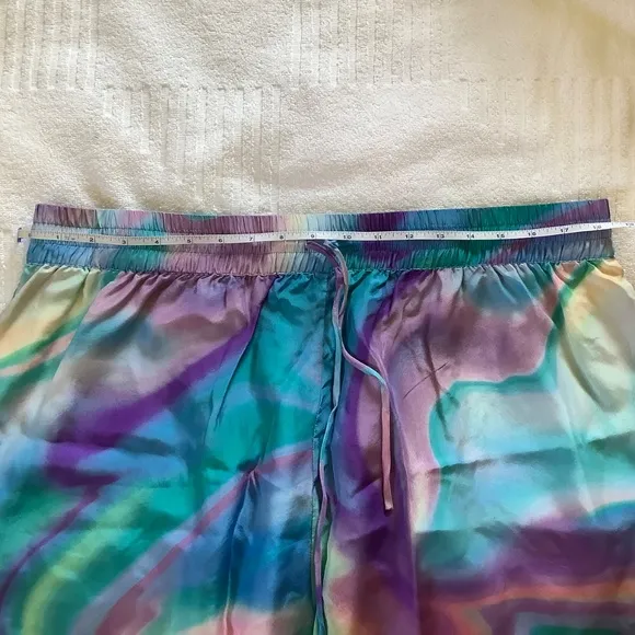 Johnny Was Merida Marble Drawstring Silk Short SZ XL