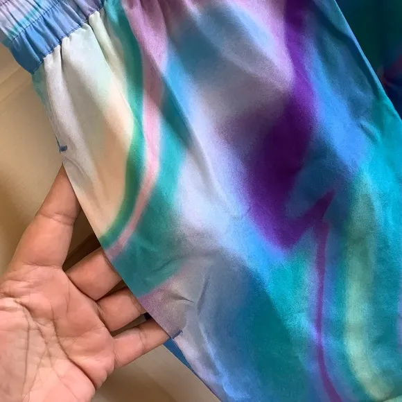 Johnny Was Merida Marble Drawstring Silk Short SZ XL