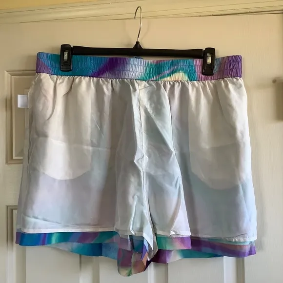 Johnny Was Merida Marble Drawstring Silk Short SZ XL