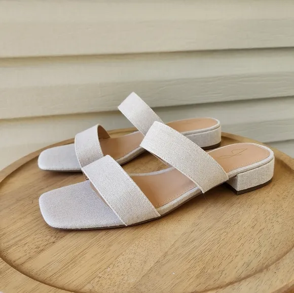 Joie Nolita cream canvas sandals slide
