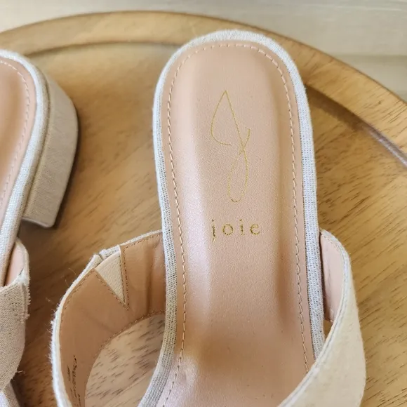 Joie Nolita cream canvas sandals slide