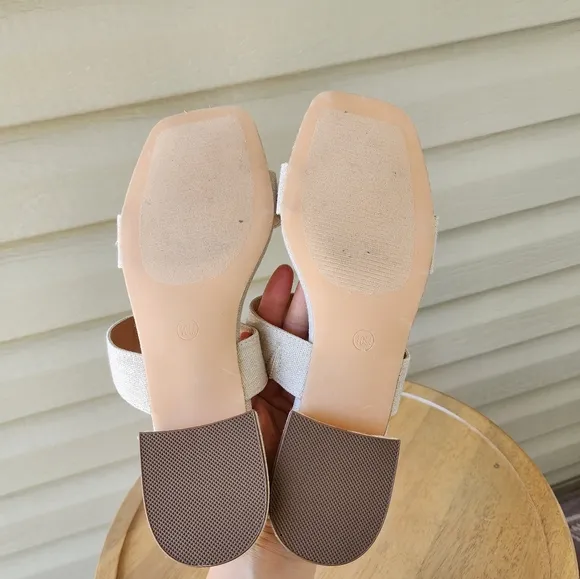 Joie Nolita cream canvas sandals slide