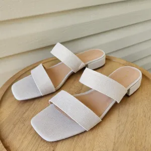 Joie Nolita cream canvas sandals slide