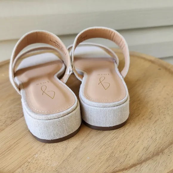 Joie Nolita cream canvas sandals slide