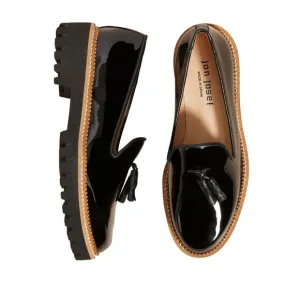 Jon Josef Black Patent Leather Gogo Heeled Loafers Shoes Size 36 6