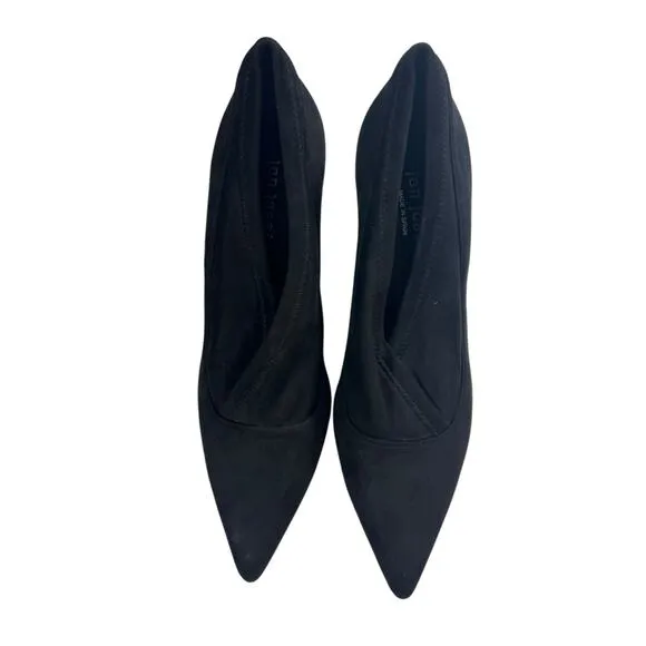 JON‎ JOSEF Black Velvet &amp; Suede Leather Heels Loafers Shoes Women's 10M