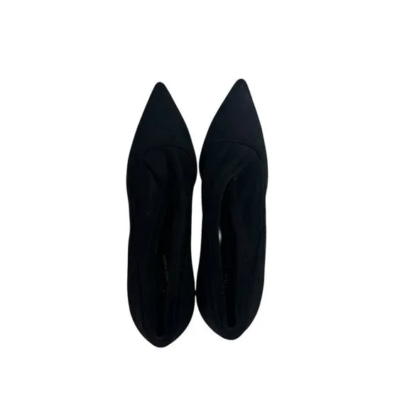 JON‎ JOSEF Black Velvet &amp; Suede Leather Heels Loafers Shoes Women's 10M