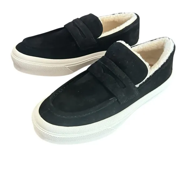 J/Slides Giles Black Suede Sneaker Size 8.5