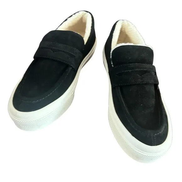 J/Slides Giles Black Suede Sneaker Size 8.5