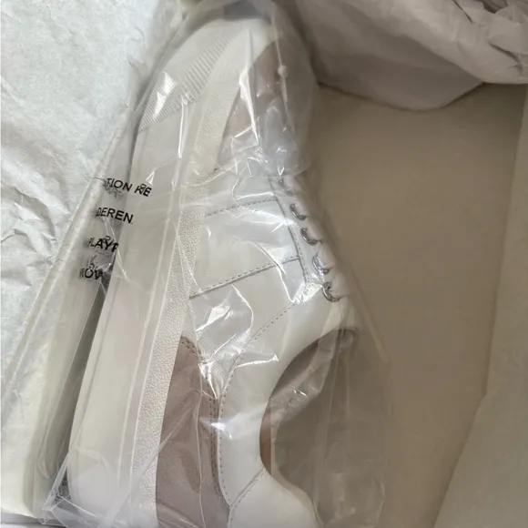 J/Slides White and Sand Sneakers