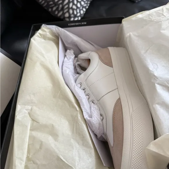 J/Slides White and Sand Sneakers