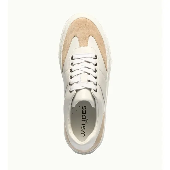 J/Slides White and Sand Sneakers