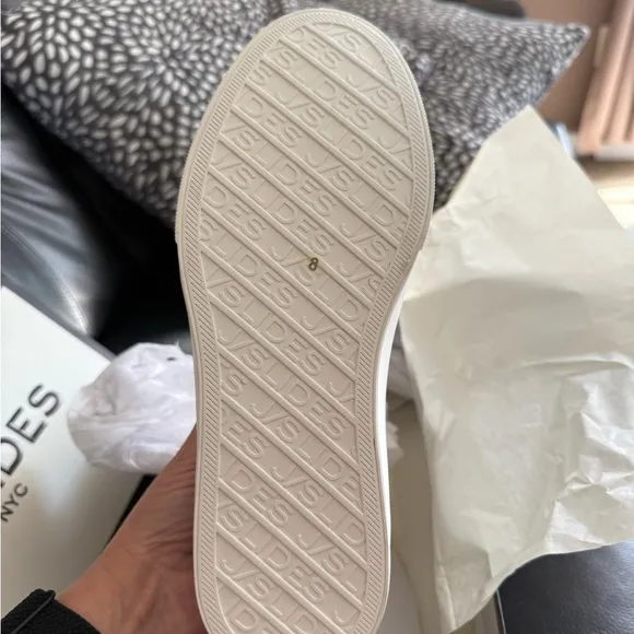 J/Slides White and Sand Sneakers