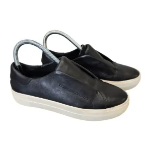 J/SLIDES Women's 7.5 Black Leather Casual Slip On Sneakers