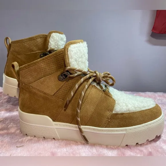J/SLIDESNell High-Top Faux Shearling &amp; Suede Sneakers