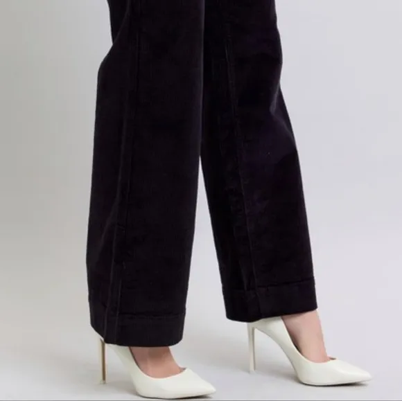 Judy Blue High-Rise Corduroy Double Button Pants Relaxed Boyfriend Wide Leg