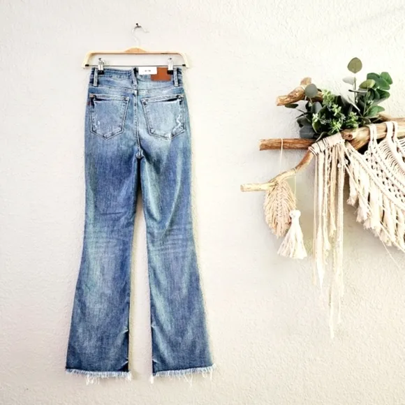 Judy Blue High Rise Medium Wash Frayed Hem Classic Bootcut Jeans Various NEW