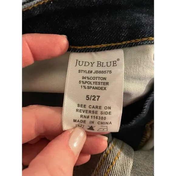 Just Blue Dark Wash Straight Leg High Rise Jeans 5/27