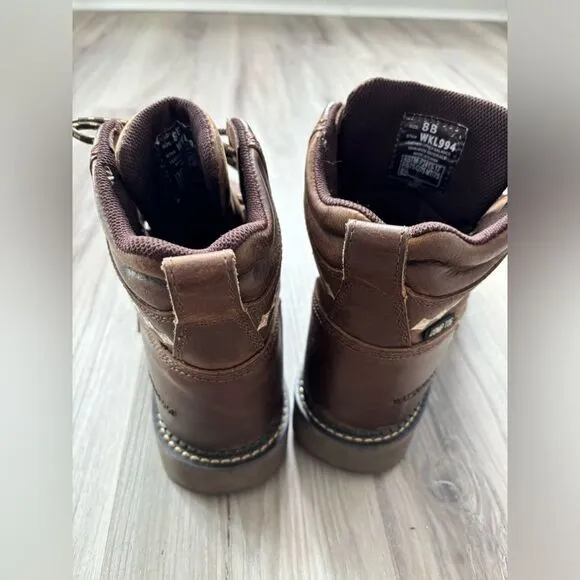 Justin 8 Women’s Brown Waterpro Lace Up Boots