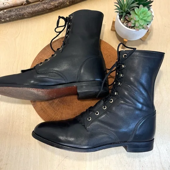 *Justin | Vtg Roper Kiltie  Lace Up Boots Size 12D
