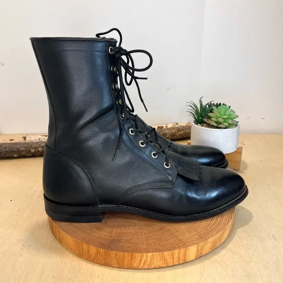 *Justin | Vtg Roper Kiltie  Lace Up Boots Size 12D