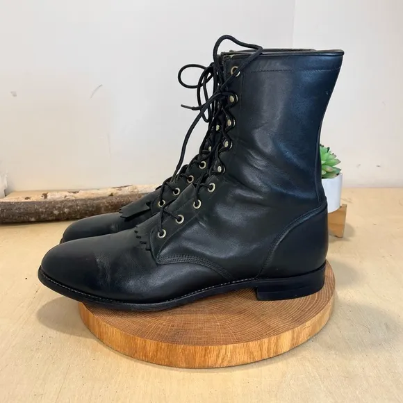 *Justin | Vtg Roper Kiltie  Lace Up Boots Size 12D