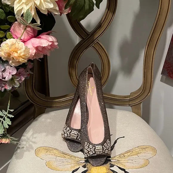 Kate Spade Crystal Bow Flats - NEW 9.5