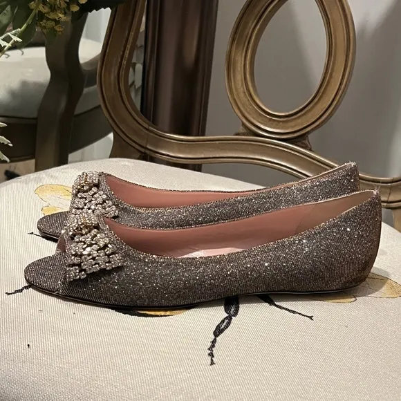 Kate Spade Crystal Bow Flats - NEW 9.5