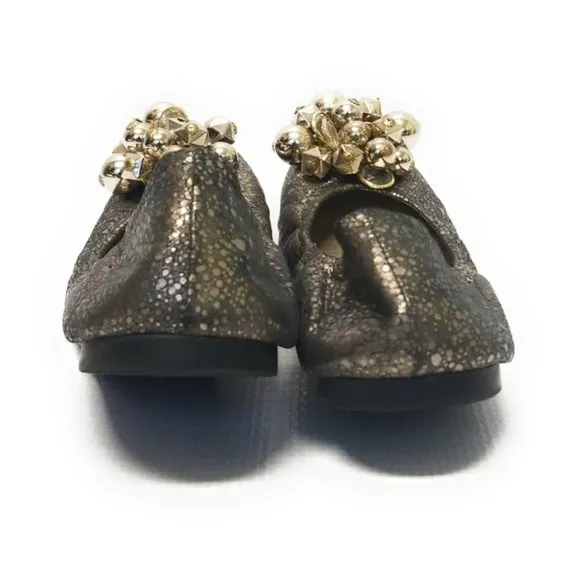 Kate Spade Gold Crackle Metallic Ballet Flats 6