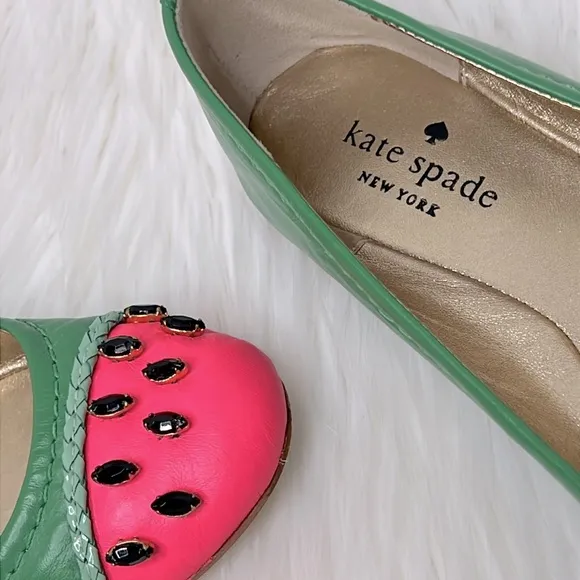 KATE SPADE l Watermelon Ballet Flats Round Toe Slip On Fun Cute Summer Casual 6