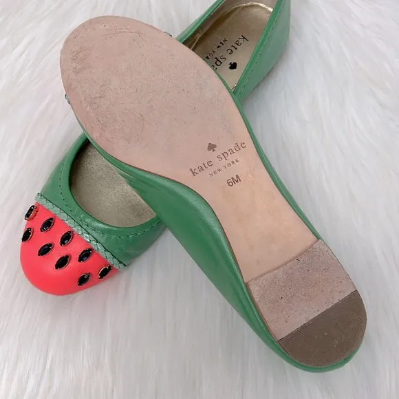 KATE SPADE l Watermelon Ballet Flats Round Toe Slip On Fun Cute Summer Casual 6