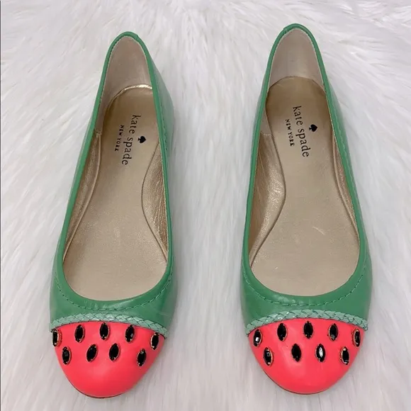 KATE SPADE l Watermelon Ballet Flats Round Toe Slip On Fun Cute Summer Casual 6