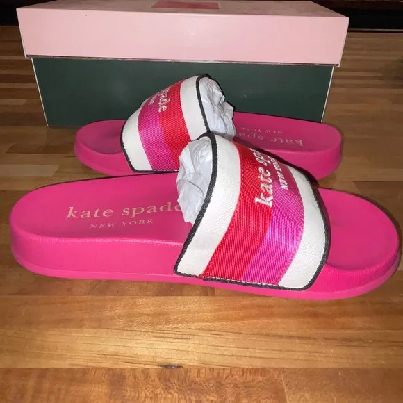 Kate Spade New York Women's Buttercup Pool Slides pink Size 5B