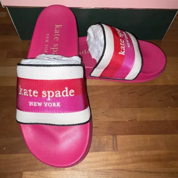 Kate Spade New York Women's Buttercup Pool Slides pink Size 5B