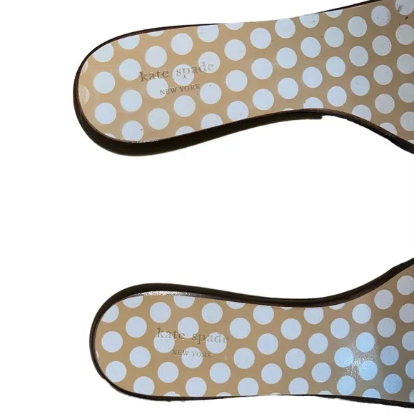 Kate Spade Women’s Toby Slide Sandals in Brown Canvas Size 8