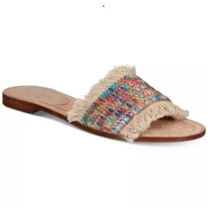 Kate Spade Solaina Embellished Fringe Sandals 7 NWT