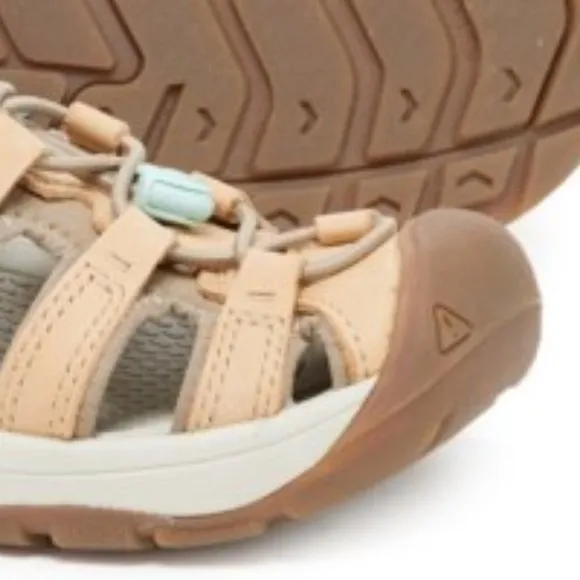 KEEN Astoria GENUINE LEATHER West Closed Toe Sport Sandals Doe/Blue Glass 693S0