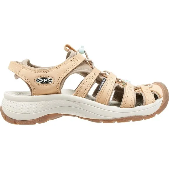 KEEN Astoria GENUINE LEATHER West Closed Toe Sport Sandals Doe/Blue Glass 693S0