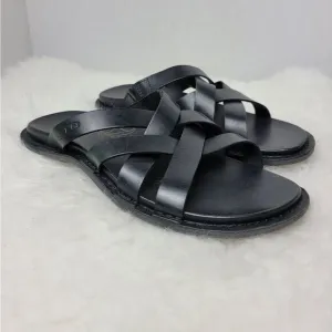 KEEN Sofia Black Leather Slide Strappy Slip-on Women's Sandals Shoes size 7.5