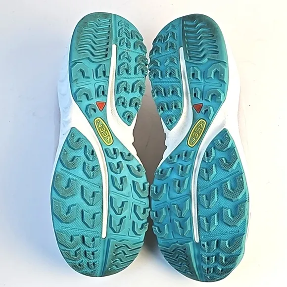 Keen Vapor Porcelain NXIS Speed Light Grey &amp; Turquoise Lace-up Hiking Sneaker
